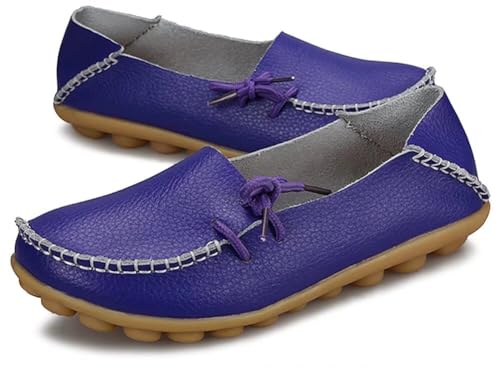 Image of Women's Leather Slipper Loafers Flat Shoes Slip-Ons