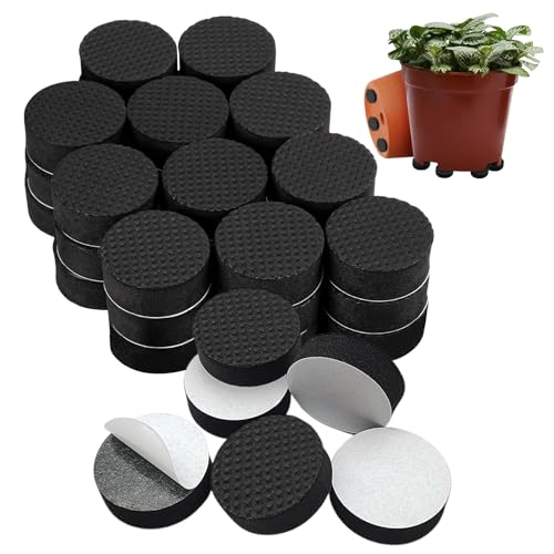 EUPSIIU 40 Piezas Pies para Macetas Antideslizante, Redondo Alfombrilla para Pies De Plantas Elevador EVA, Adhesivo Elevadores Pies Maceteros Accesorios para Macetas Interiores Exteriores