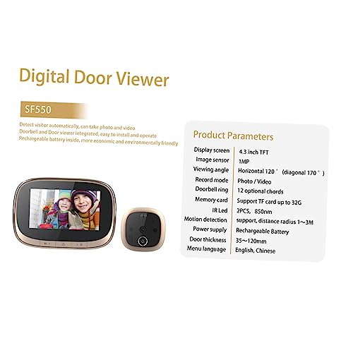 MUSISALY Campainha De Vídeo Campainha Inteligente Com Fio Campainha De Vídeo Inteligente Câmera Digi