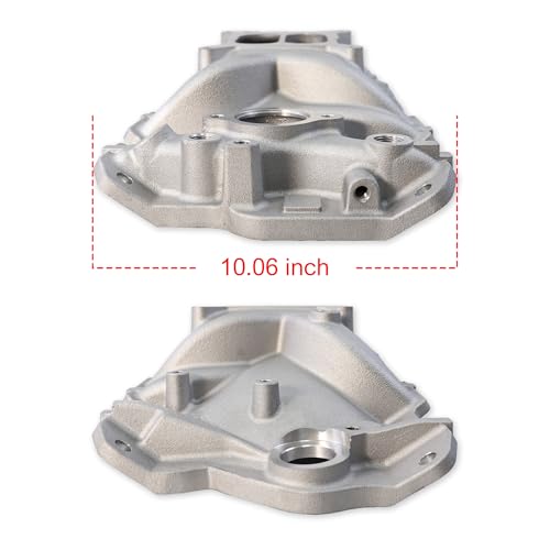 Image of 2701 EPS Dual Plane Intake Manifold for SBC 262-400 V8 Silver | Compatible with Chevy Small Block 305 327 350 383 1955-1986 Idle-5,500 RPM Cast Aluminum Square Bore