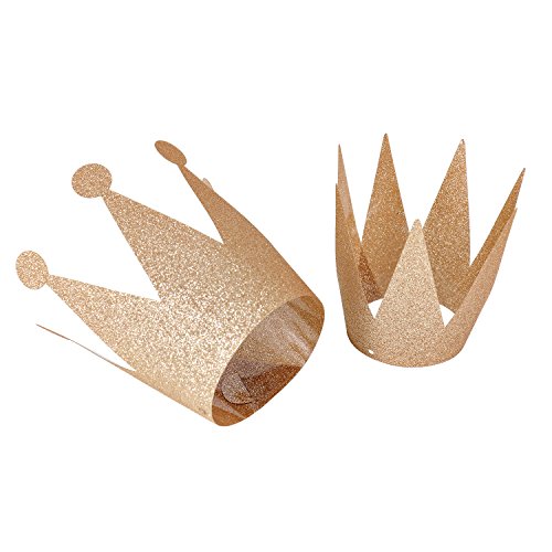 Boieo Champagne Gold Birthday Party Crowns Hats, 6 Pcs #TOP3