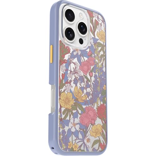 Image of OtterBox iPhone 16 Pro Symmetry Series Clear Case - Floral Purple - Ultra-Thin, Sleek iPhone Case, Floral iPhone Case