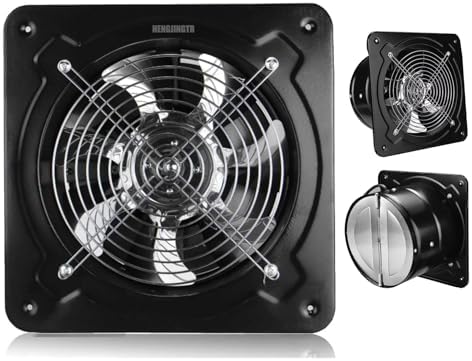 7" Wall Mounted Exhaust Fan - High Airflow, Low Noise, 110V/220V Explosion-Proof Ventilation Extractor for Kitchen, Bathroom, Garage - Efficient Axial Fan