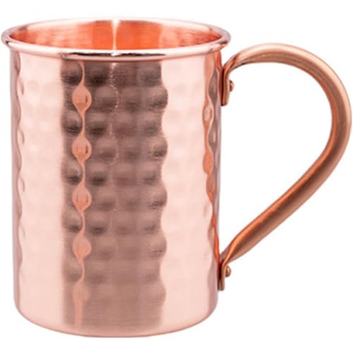 Taza Copper Moscow Mule Durable con Textura Martillada Platinada para Cerveza y Café
