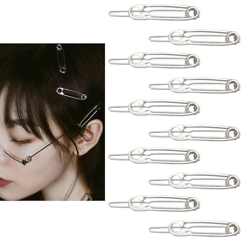 Gothic Hair Clips Set Paperclip Shaped Hair Pins for Women Girls Y2K Punk Hair Clip for Teen Girl Goth Hairpins for Long Short Hair Barrettes Goth Hair Accessories 10pcs