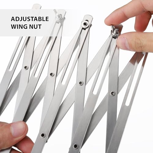 Image of HS Stainless Steel 5-Wheel Expandable Dough Cutter Tool Pasta /Kaju Katli /Pastry Sheets /Samosa /Puffs Patti Cutter