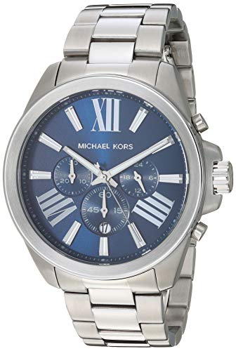 Michael Kors Men's Wren Quartz Watch with Stainless Steel Strap, Silver, 22 (Model: MK8765)
