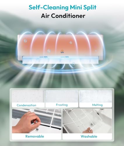 Image of Rellytech 11500 BTU Mini Split AC /Heating System 17 SEER2 Ductless Inverter | Pre-Charged, Ultra Quiet 29dB, Cools Up to 550 Sq.Ft, 110 /115V, ETL & AHRI Certified, Works to -5F