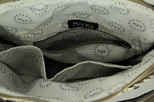 Black and Grey Vintage Carvings Print Upcycled Canvas and Leather Trim Handbag3