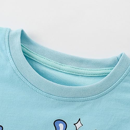 Image of HILEELANG Toddler Girl Summer Short Outfit Sets Cotton Short Sleeve Tops Tees Shorts Clothing Sets