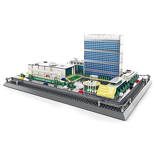 WANGE Building Block Toys United Nations Headquarters Model Set (1597 Pieces) The World's Great Architecture Series Collectible Famous Landmarks Excellent Gift for Teens and Adults