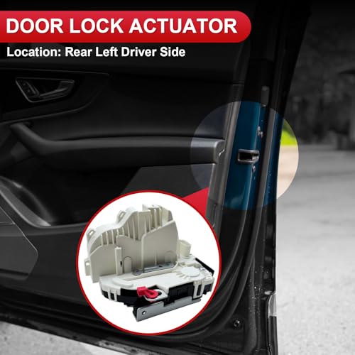 Image of 4 Pins Rear Left Driver Side Door Latch Lock Actuator Compatible with Dodge Durango /Jeep Grand Cherokee 2011-2020,Replace for 4589923AF, 4589923AG, 4589923AH, 04589923AH