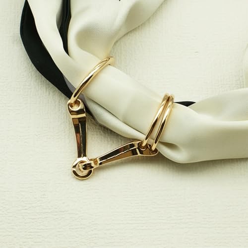 Image of 3 Pcs Simple and Elegant Horsebit Silk Scarf Buckle Ring Scarf Rings for Women，Horsebit Scarf Ring Scarf Clasp Silk Scarf Clasp Shoe Buckle Clips Shirt Clips for Scarves Shawls