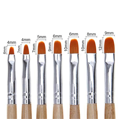 Extension French Tips Nail wooden Gel Pen Art Acrylic Brush 7pcs