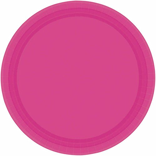 Assiettes en papier rose vif Amscan pour pique-nique et anniversaire