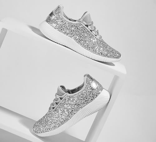 Image of K KIP WOK Fashion Glitter Sneakers for Womens Silp On Running Shoes Lightweigt Tennis Walking Sneakers