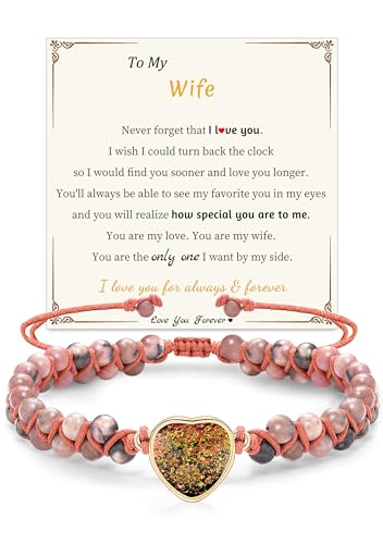 Sistble Gifts for Wife, Wife Birthday Gift Ideas Love Heart Bracelet Romantic Gifts for Her to My Bracelets from Husband Anniversary Christmas Stocking Stuffers for Women Jewelry