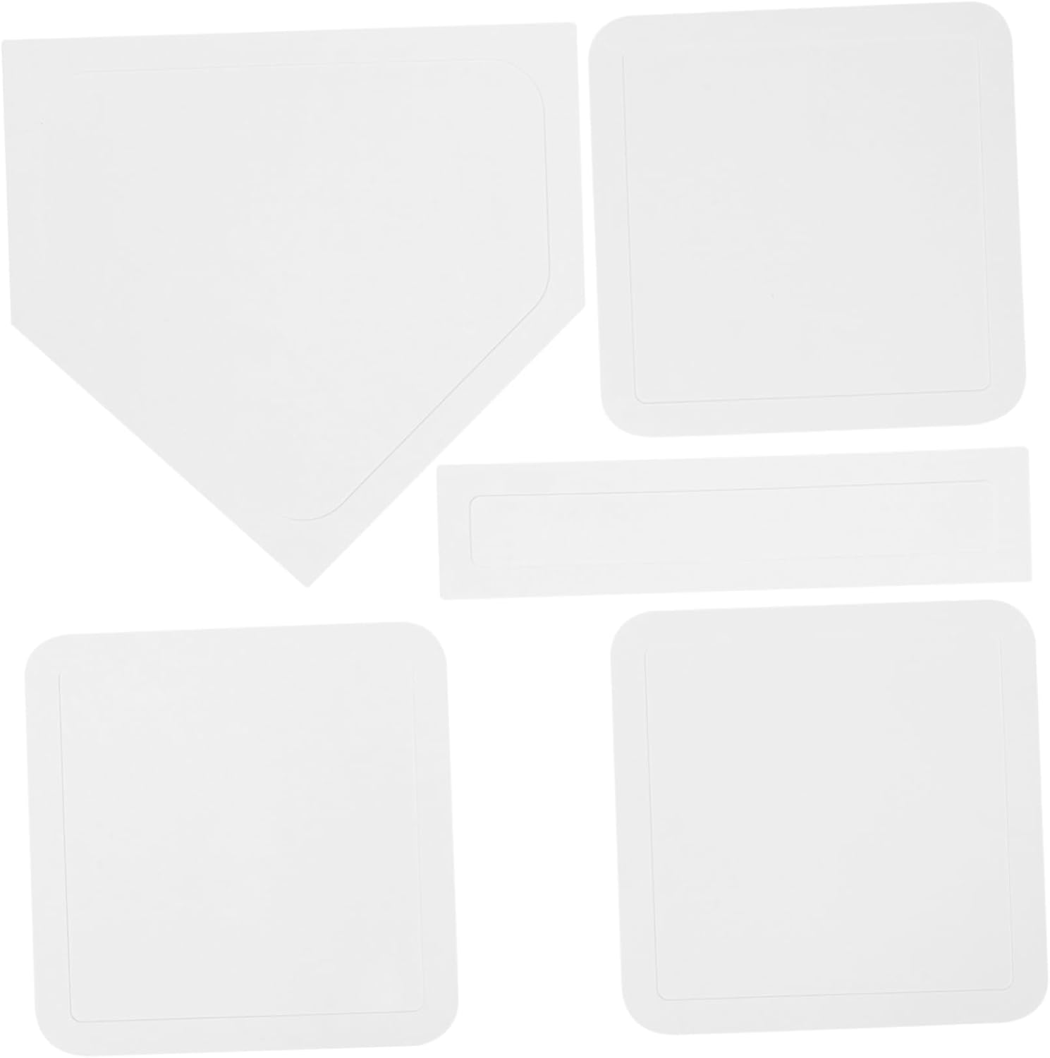 5pcs Baseball Softball Rubber Plate Non Slip Baseball Base for Youth Schools