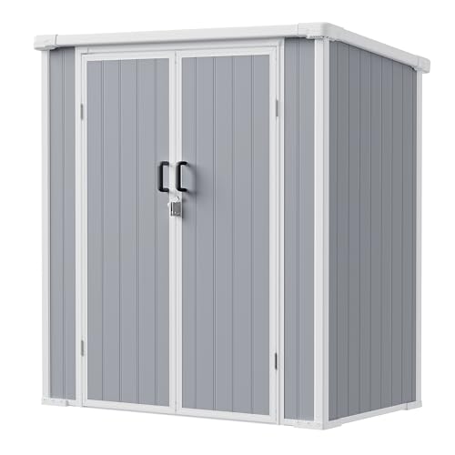 NOVIRE 5x3 Resin Garden Sheds & Outdoor Storage on Clearance, Weather-Resistant Plastic Shed with...