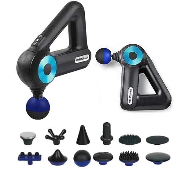 ACUWORLD Battery Powered Massage Gun Vibration With 12 Massage Attachments For Full Body Deep Tissue Muscle Body Relaxation Stiffness, Pain Relief Dual Grip Neck Shoulder Back Leg, Black ACUWORLD Battery Powered Massage Gun Vibration With 12 Massage Attachments For Full Body Deep Tissue Muscle Body Relaxation Stiffness, Pain Relief Dual Grip Neck Shoulder Back Leg, Black