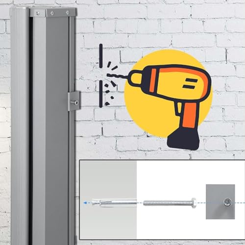 Auvent latéral rétractable contre le vis-à-vis du balcon gris