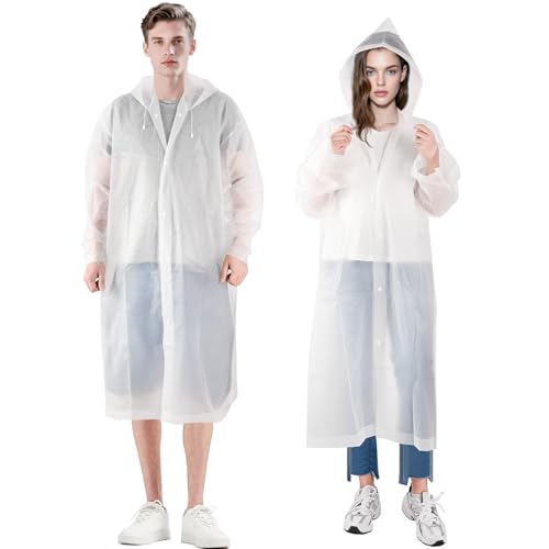 LEBEXY Regenponcho Damen Regencape Herren Transparent mit Kaputze |...
