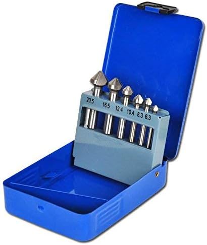 futecCountersink Set, 6-pieces HSS M2 DIN 335-C Drill Bits with Metallbox
