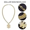 Xumann 3pcs Gold Chain Fancy Dress for Rapper,Hip Hop Costume for Rapper Women Men,Dollar Sign Necklace Accessories #2