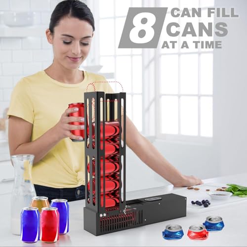 Electric Can Crusher, Automatic Can Crushers for Recycling 8oz 12oz & 16oz Cans, Fill 8 cans at a Time, Electric Can Smasher for Recycling Aluminum Seltzer, Cola, Beer Cans