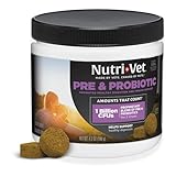 Nutri-Vet Pre & Probiotics for Dogs, Digestive Support, Upset Stomach, Puppy Probiotic, Pet Vitamins and Supplements, Dog Probiotics, Liver & Cheese Flavor, 120 Soft Chews