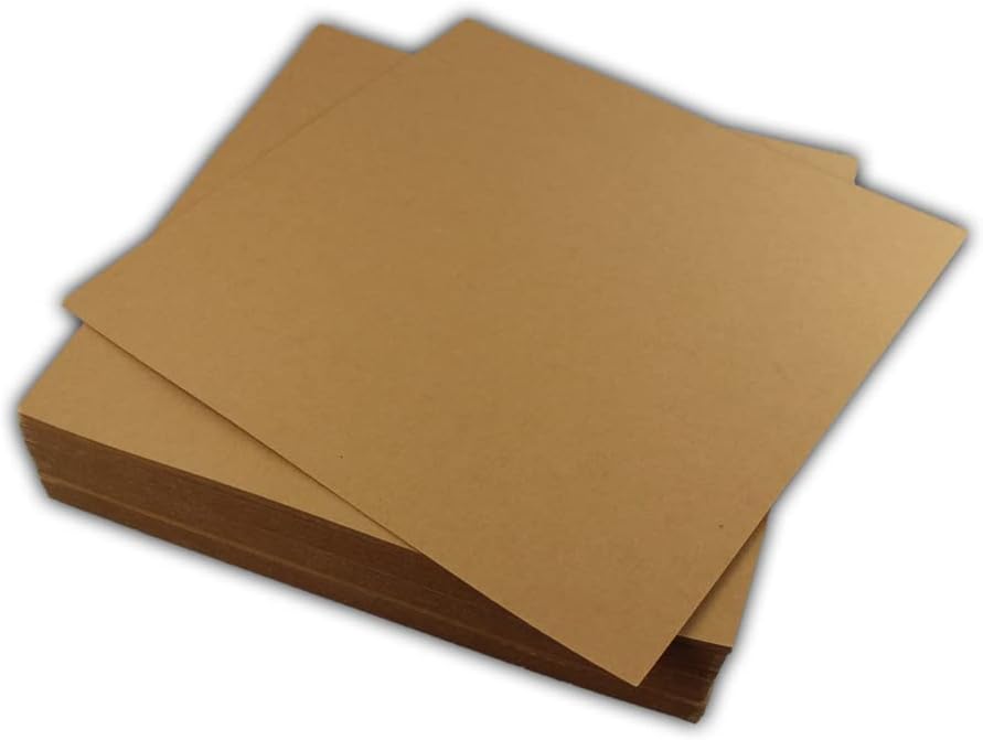 100 EcoSwift 12x12 Chipboard Cardboard Craft Scrapbook Material Scrapbooking Packaging Sheets Shipping Pads Inserts 12 inch x 12 inch Chip Board