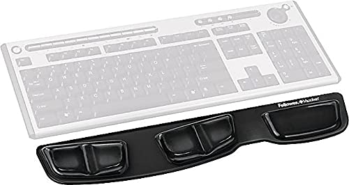 Fellowes 9183201 Keyboard Palm Support,Gel,18-1/4-Inch x3-3/4-Inch x5/8-Inch,BK/CL Cover