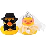 2 Stück Hochzeitsenten,Quietscheente für Hochzeit,Quietscheente Badeente Hochzeit,Hochzeitspaar,Hochzeitsgeschenke für Brautpaar,für Wedding Gift & Deko Geschenk Hochzeit