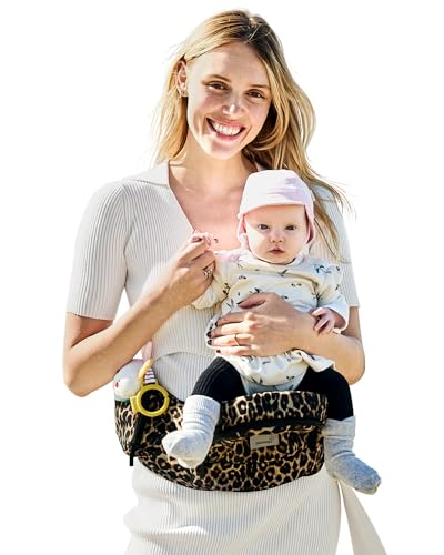 Image of GROWNSY Baby Hip Carrier with Seat, Supportive Hip Side Seat Carrier for Baby Child Toddler(8-50lbs), Large Capacity Pockets, Adjustable Waistband, Leopard