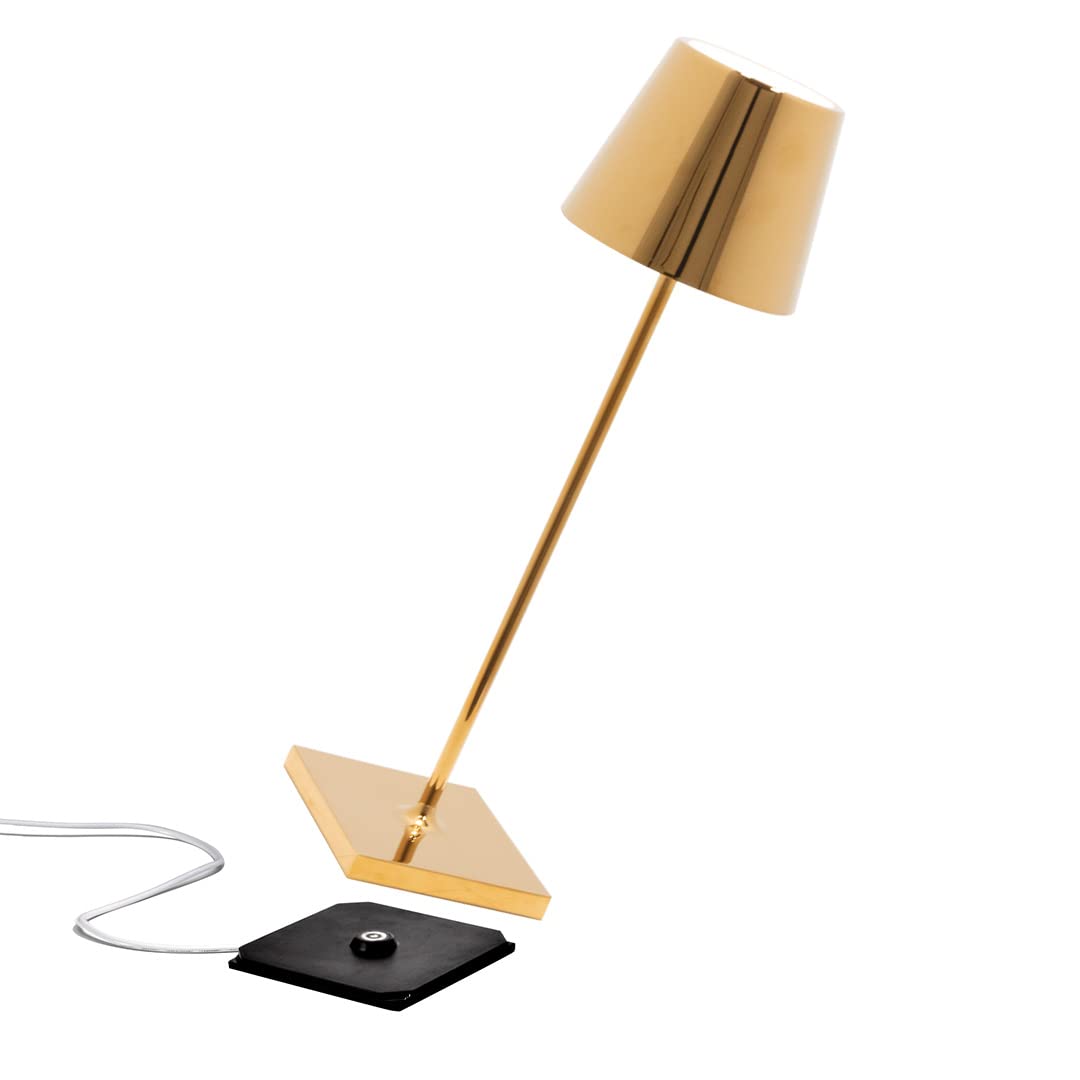 Zafferano Poldina Pro Cordless Table Lamp, Touch Control, 14.9in Height,