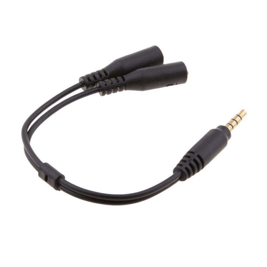 Audio Stereo Y Splitter Extension Cable 2.5mm Male to 2 Port 3.5mm Female for Earphone, Headset Splitter Adapter, Metal Black-image-41