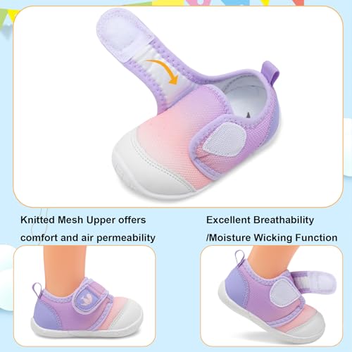 Image of FEETCITY Baby First Walking Shoes Boys Girls Infant Crib Shoes Breathable