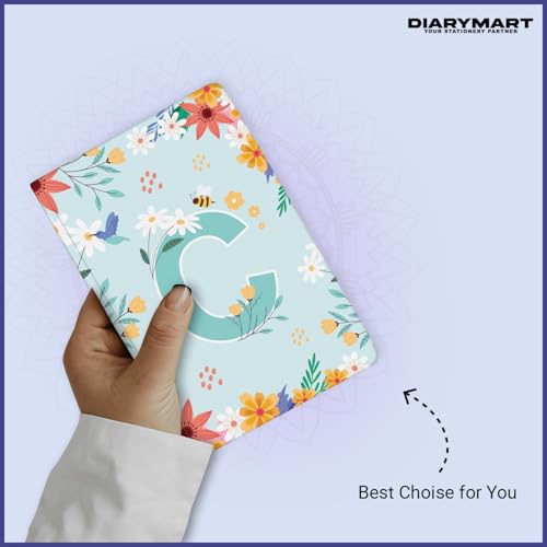 Image of Initial C Premium Soft Bound Notebook Diary for Girls and Women (B6, 90 GSM, 160 Ruled Pages) Floral Design Notebook Journal Diary
