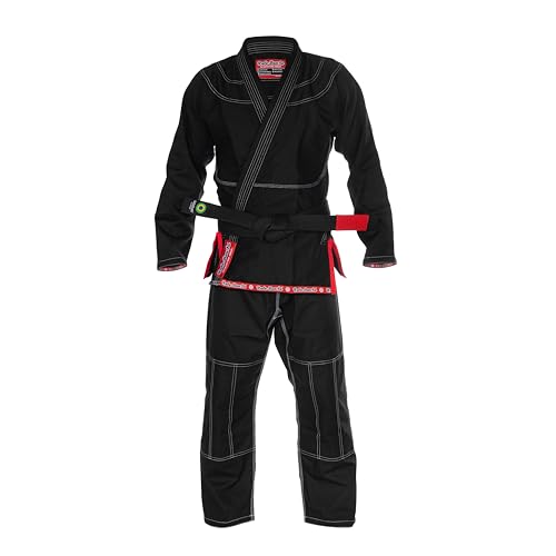 Role Bonito Kimono Negro Ultra Ligero para Jiu-Jitsu Brasileño (BJJ) Talla A1