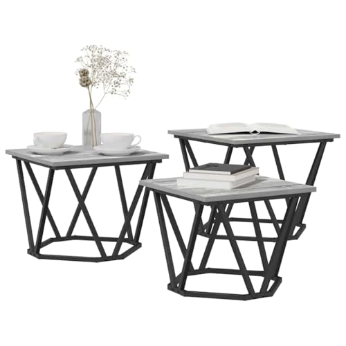 Design moderne et structure acier pour cet ensemble table de salon stable - 4