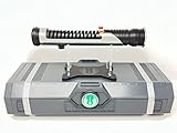 Galaxy's Edge Star Wars Qui-Gon Jinn Legacy Lightsaber Hilt Bundle with Custom Engraved Stand