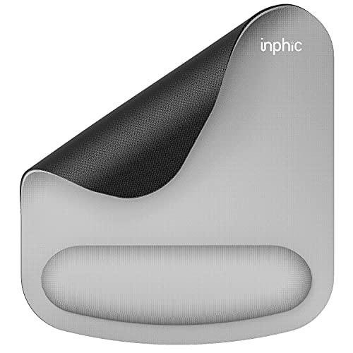 Mouse Pad with Wrist Support, Inphic Ergonomic Mouse Mat with Wrist Rest, Comfortable Memory Foam Anti-skidding Wrist Pad, Pain Relief Computer Mouse Pad, Gel Gaming Mousepad