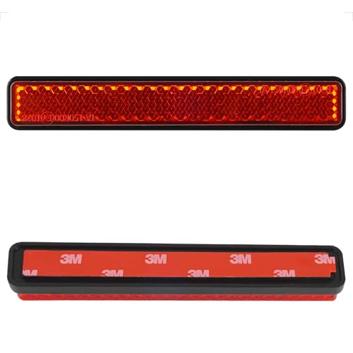 evermotor Catadioptrico homologado Moto, 2 piezas 108 x 18 x 10 mm motocicleta bicicleta E4 reflector rojo trasero autoadhesivo reflector ojo de gato scooter