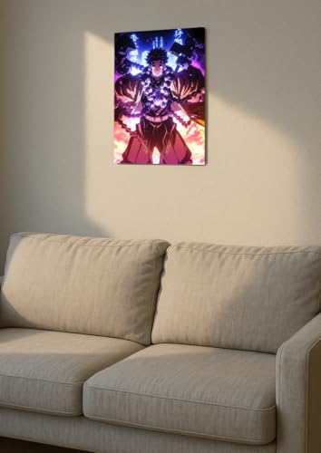 Image of NIJUKA Anime Printed A4 Size Metal sheet Poster For Home And Room Decoration | For Anime Art Fans Boys And Girls (Gyomei Himejima Hashira)
