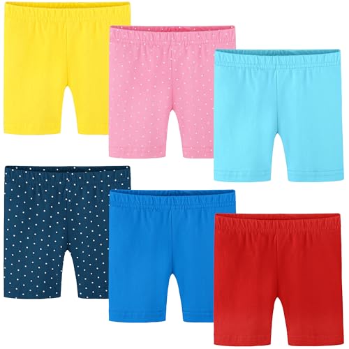Image of Ruisita 6 Pack Toddler Girls Cotton Bike Shorts Cartwheel Safety Shorts