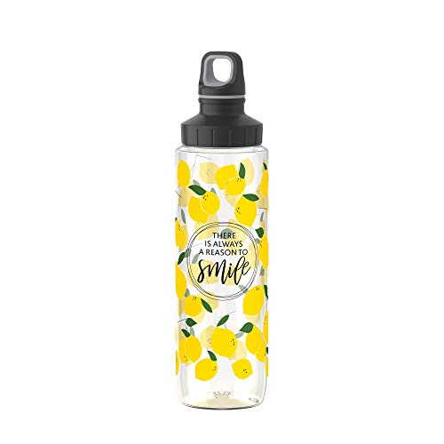 Emsa Drink2Go Tritan N30313 Trinkflasche 0 7 Liter Schraubverschluss 100% dicht auslaufsicher spülmaschinenfest umweltfreundlich Smile transparent/gelb
