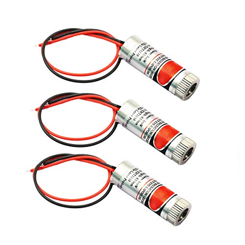 DaFuRui 3Pack (Dot Laser)650nm Focusable Focus Adjustable Lens Laser Red Dot Diode Module 3-5V with Driver Plastic Lens