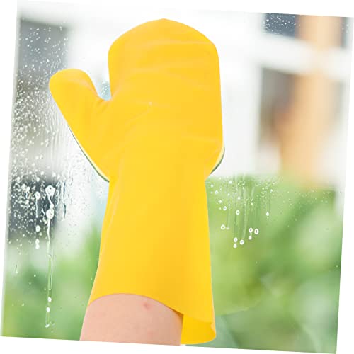 Gogogmee Reusable Household Cleaning Gloves Multi-purpose Kitchen Dishwashing Gloves for Efficient Washing of Plates and Dishes Eco-friendly Latex Material Right Hand Yellow Green - Image 4