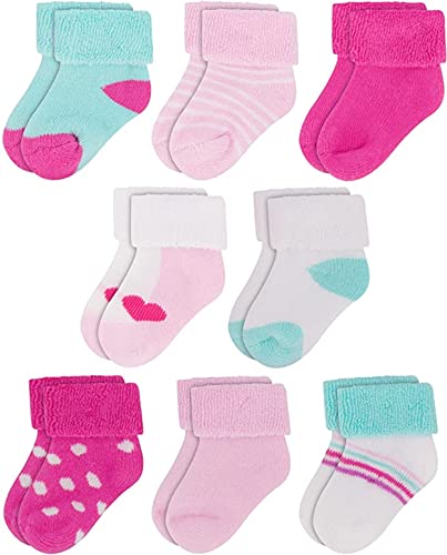 Image of Rising Star Baby Socks for Boys & Baby Girl Infant Newborn Socks 0-6, 6-12 months - Thick Cotton Terry Cuff Socks