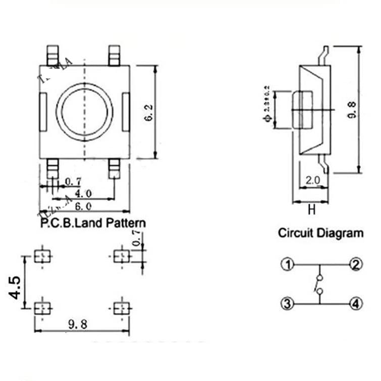 Miniatura 4 de Micro Switch 1000pcs 6 * 6 * 3.1 mm SMD Switch 4 Pin Touch Micro Switch Push Button Switches Red SMD Tact Switch 6x6x3.1mm Switches